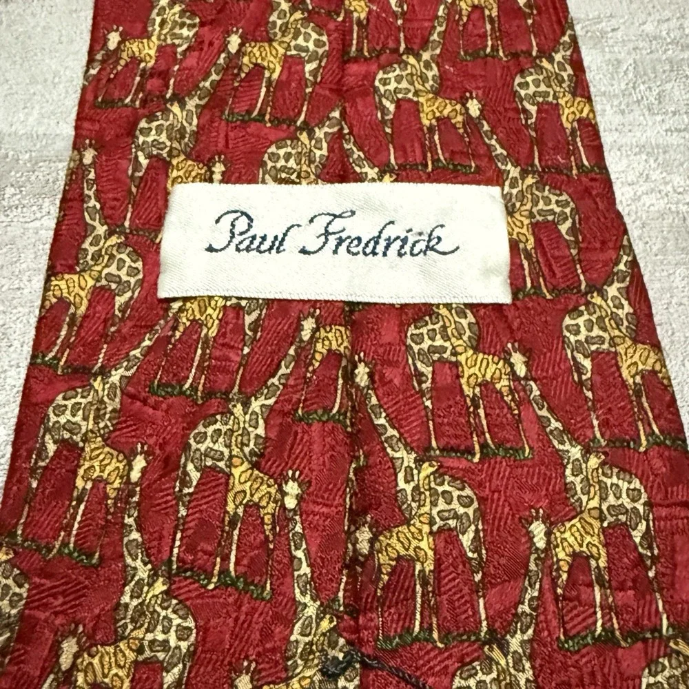 Paul Fredrick Red Giraffe Men's‎ Necktie Safari Wildlife Animals 4